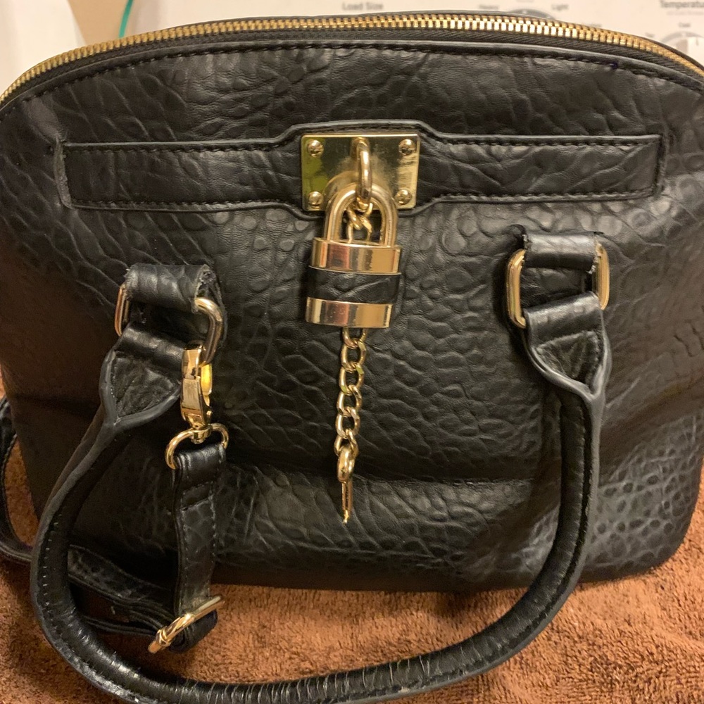 Apt 9 leather “LOCK AND KEY” satchel